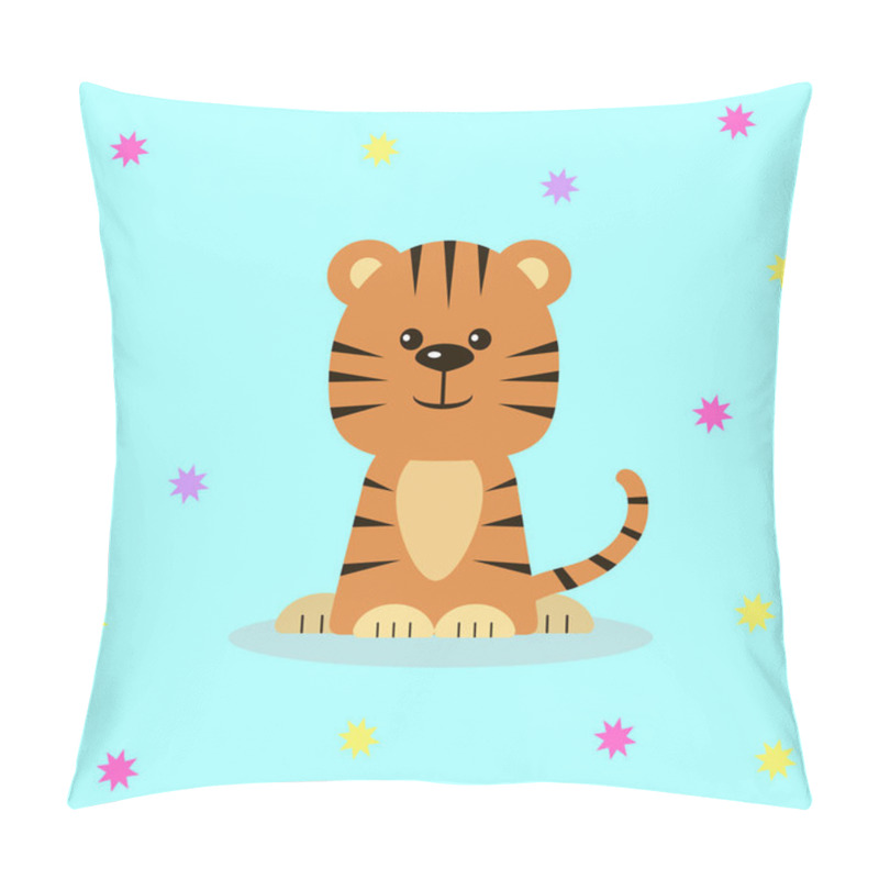 Personality  Cute Tiger Cartoon. Pillow Covers