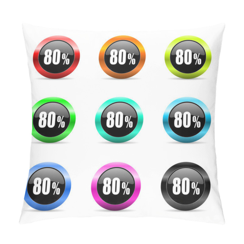 Personality  80 Percent Web Icons Set Pillow Covers