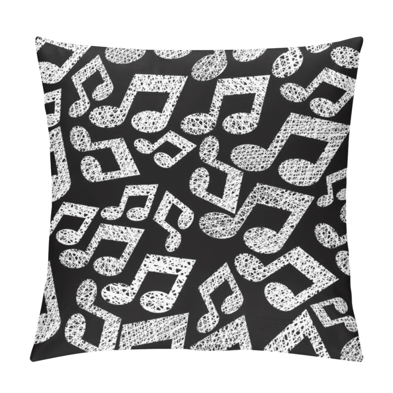 Personality  Music Notes Seamless Pattern, Musical Theme Repeating Vector Bac Pillow Covers