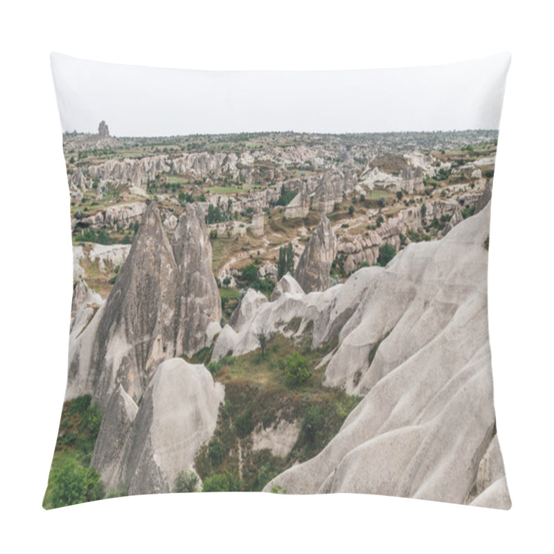 Personality  Aerial View Of Majestic Landscape With Famous Rock Formations In Goreme National Park, Cappadocia, Turkey Pillow Covers