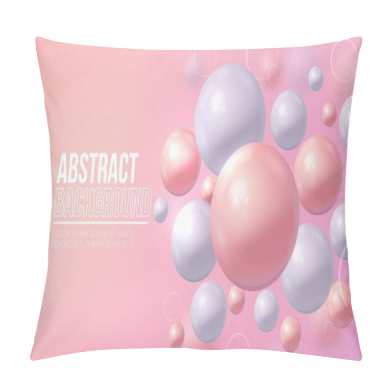 Personality  Liquid Fluid Background For Cosmetic Design. Pink And White Balls, Geometric Elements. Trendy Coral Minimalist Template, Vector Illustratio Pillow Covers