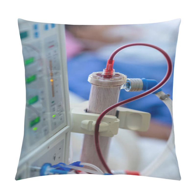 Personality  Dialysis Machine Is Working. Acting As A Substitute For The Kidneys To Drive Waste From The Body. Pillow Covers