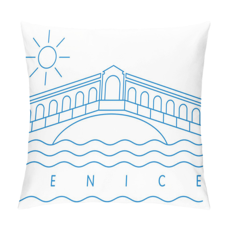 Personality  Rialto Bridge Vector Illustration And Typography Design, Venice, Italy Pillow Covers