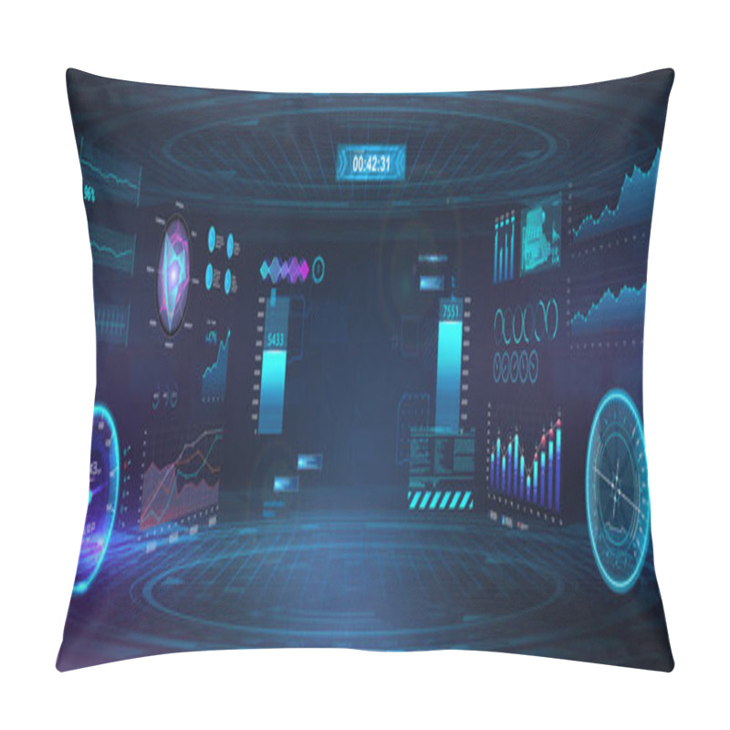 Personality  Cyberspace Virtual Reality In HUD, GUI Style Pillow Covers