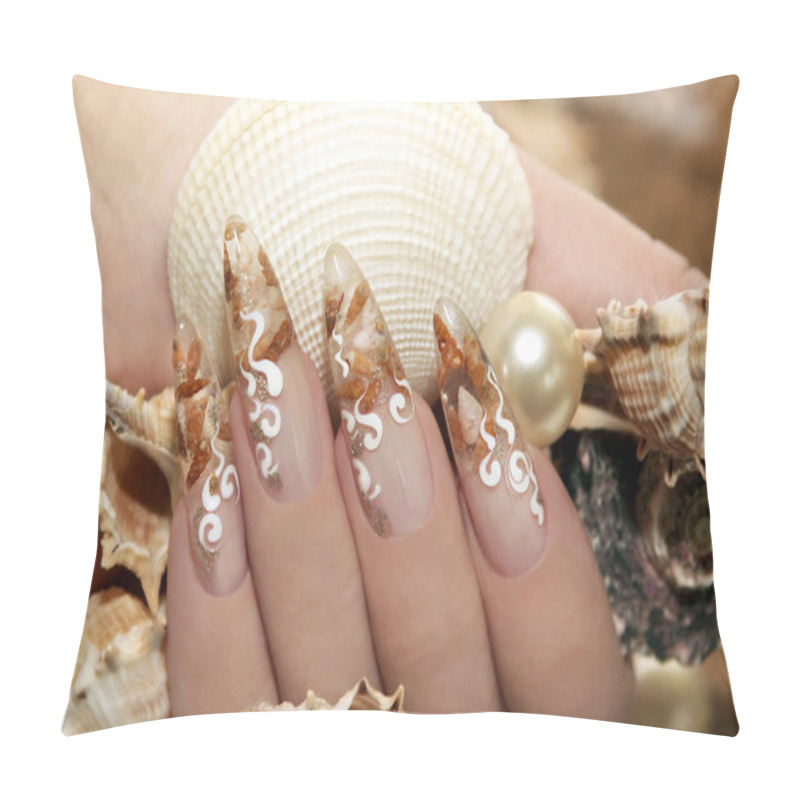 Personality  Design With Seashells. Pillow Covers