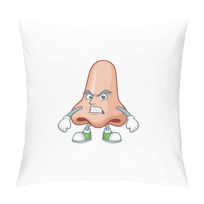 Personality  Mascot Design Style Of Nose With Angry Face Pillow Covers