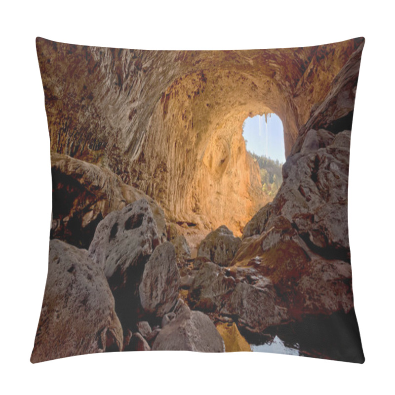 Personality  The Arch Cave Below The Bridge In Tonto Natural Bridge State Park Arizona. Pillow Covers