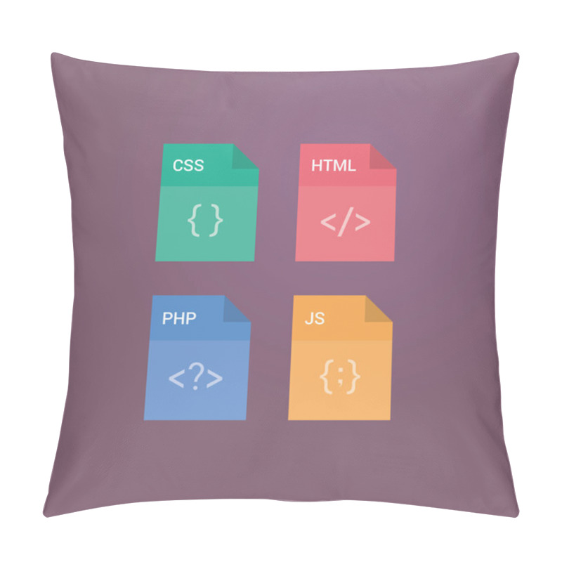 Personality  File Format Flat Icon Set Pillow Covers