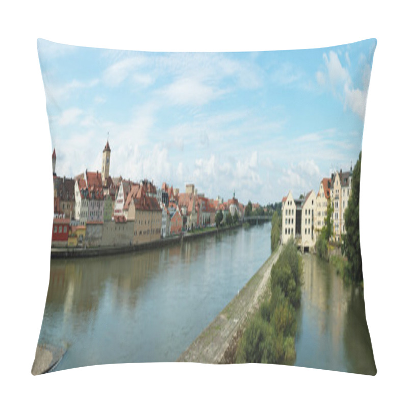 Personality  Panorama Of Old Regensburg Embankment ,Bavaria,Germany Pillow Covers