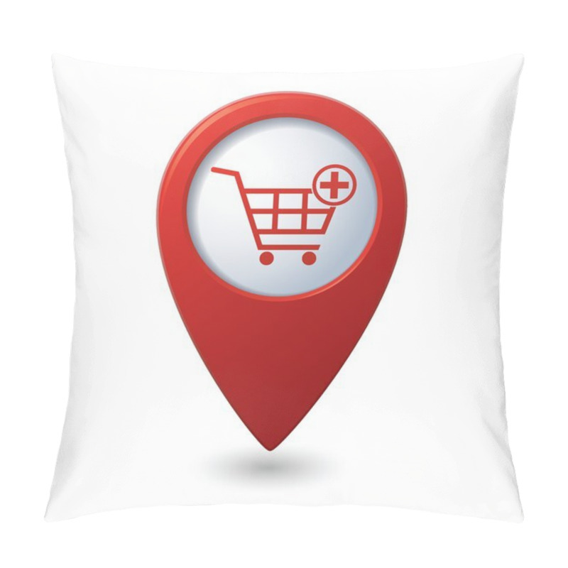 Personality  Map Pointer With Shopping Cart Icon Pillow Covers