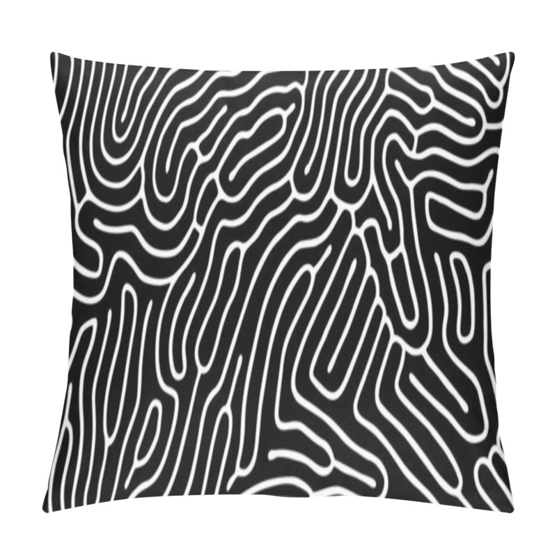 Personality  Vector Seamless Maze Pattern. Organic Irregular Rounded Lines. Abstract Background. Pillow Covers