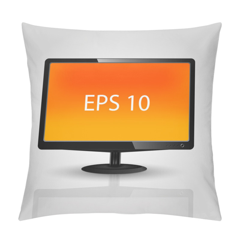 Personality  Lcd Tv Monitor. Vector Illustration. Pillow Covers