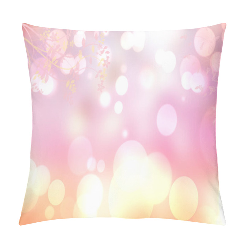 Personality  Hello Spring Background. Abstract Blurred Fresh Vibrant Summer Light Delicate Pink White Yellow Bokeh Background Texture With Bright Plant Branches. Card Concept. Beautiful Backdrop Illustration. Pillow Covers