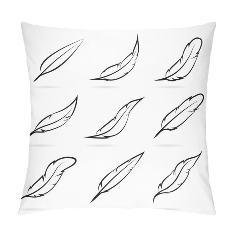 Personality  Vector Group Of Feather  Pillow Covers