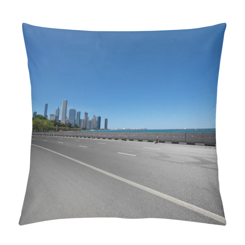 Personality  Asphalt Highway In Modern City Chicago Pillow Covers