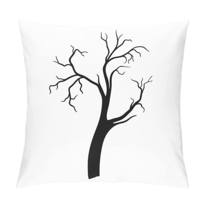 Personality  Tree In Halloween Festival, Silhouette Trees Illustration Design On White Background. Pillow Covers