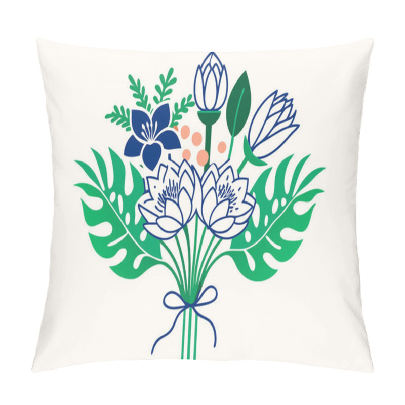 Personality  Vibrant Tropical Luxurious Flower Bouquet Vector Illustration Design Pillow Covers