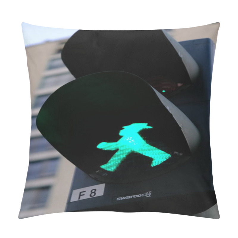 Personality  Green Ampelmann Traffic Signal, Typical Of The East Germany Pillow Covers