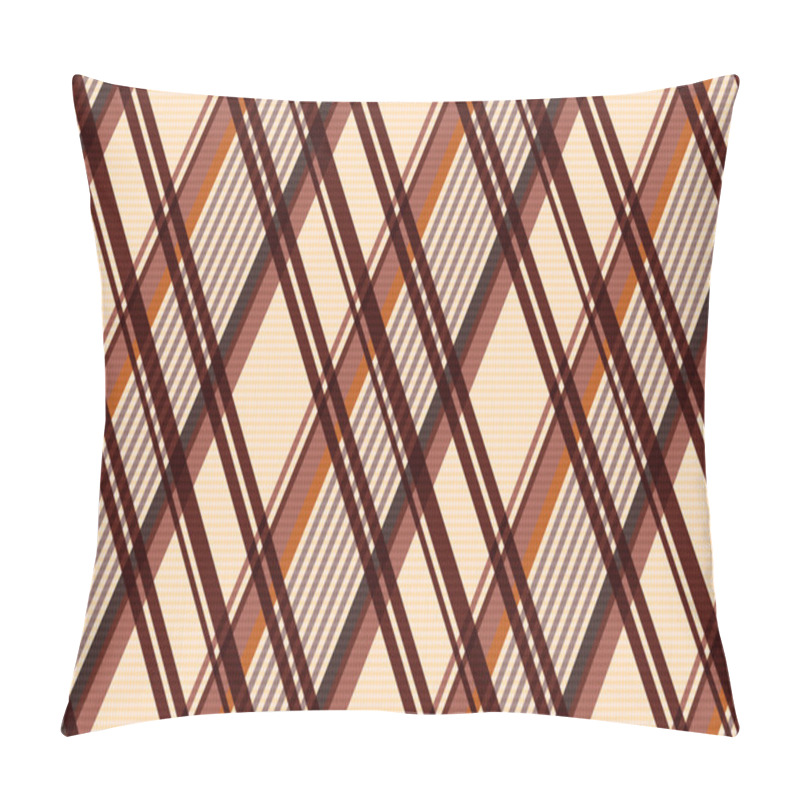 Personality  Rhombic Seamless Pattern In Beige And Brown Pillow Covers