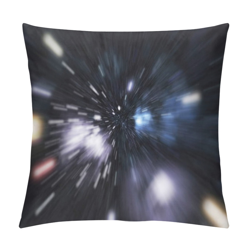 Personality  Abstract Of Warp Or Hyperspace Motion In Blue Star Trail. Pillow Covers