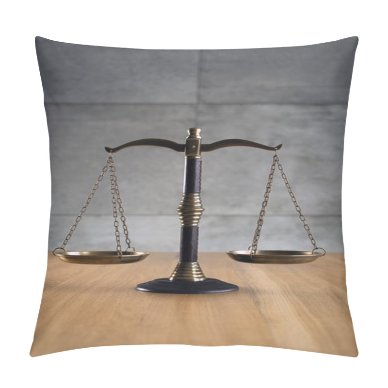 Personality   Lawyers Office Room With Scales Of Justice Pillow Covers