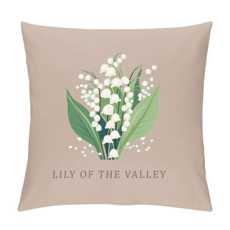 Personality  Lily Of The Valley, Or Convallaria Majalis. May Birth Month Flower. Birth Flowers Vintage Floral Illustrations, Retro Flower Market Poster. Silkscreen Printing Retro Groovy Trippy Psychedelic Poster Art. Simple Minimal 1960's Bright Vibrant Funky  Pillow Covers