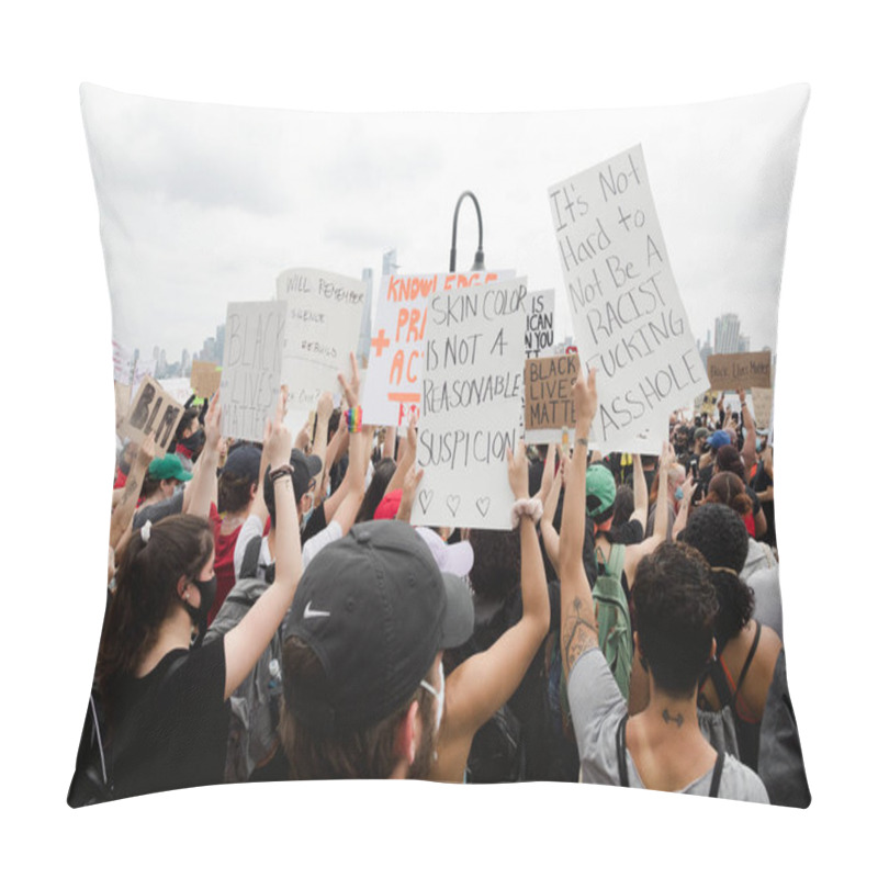 Personality  Hoboken, NJ / USA - June 5th, 2020: Black Lives Matter Peaceful Protest In Hoboken, NJ Hoboken, NJ / USA - June 5th, 2020: Black Lives Matter Peaceful Protest In Hoboken, NJ  Pillow Covers