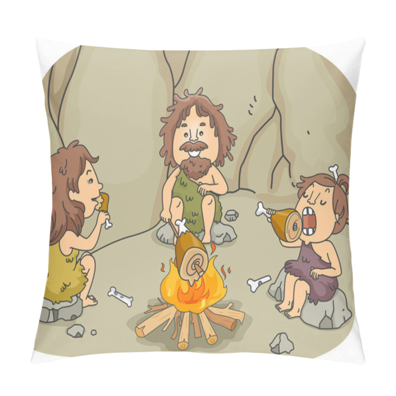 Personality  Caveman Family Meal Pillow Covers