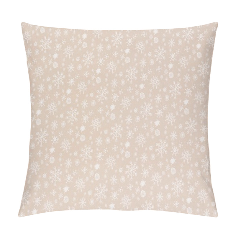 Personality  White Transparent Falling Snowflakes On Beige Pillow Covers