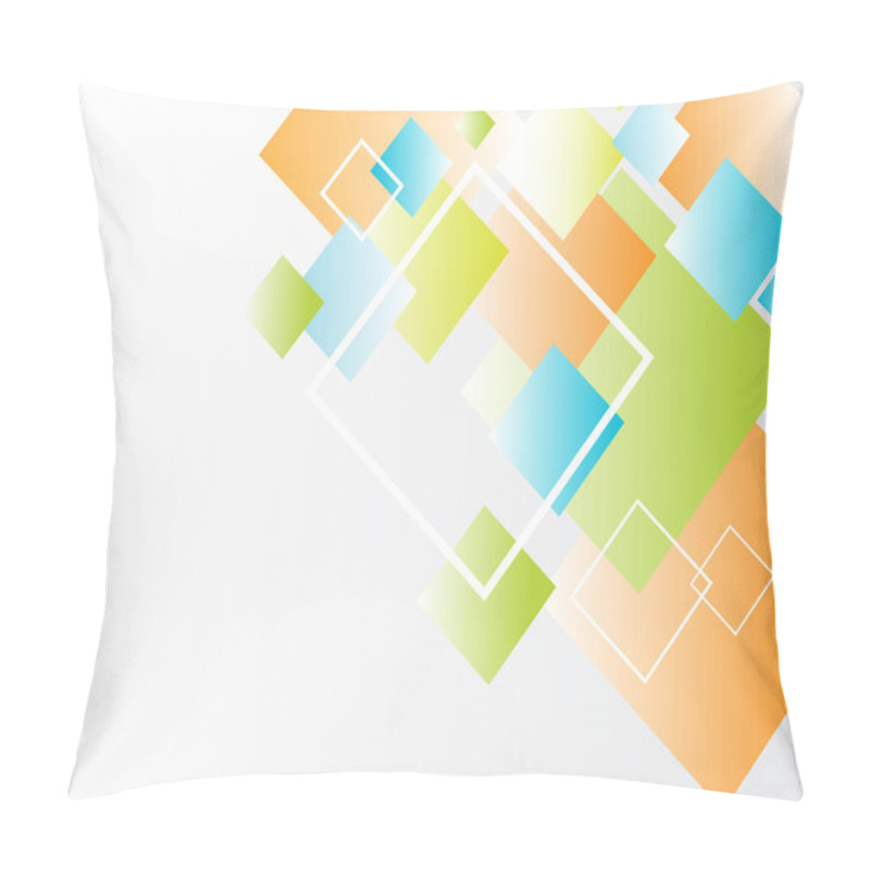 Personality  Modern Abstract Background With Blue, Orange And Green Squares Pillow Covers