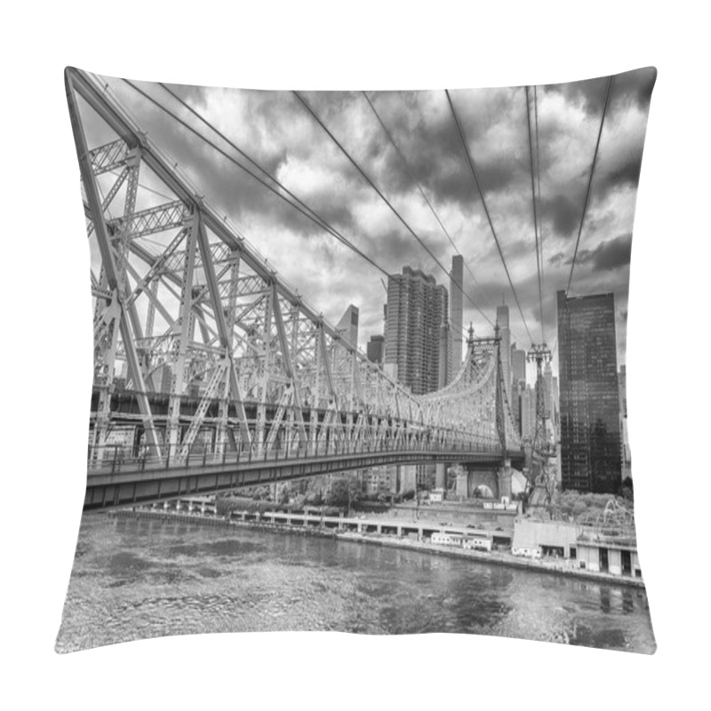 Personality  Queensboro Bridge, New York City On A Cloudy Day Pillow Covers