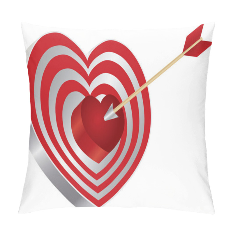 Personality  Arrow On Heart Shape Bullseye Illustration Pillow Covers