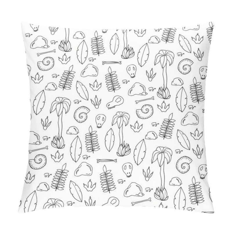 Personality  Seamless Pattern With Palms, Leafs, Sculls And Rocks Pillow Covers