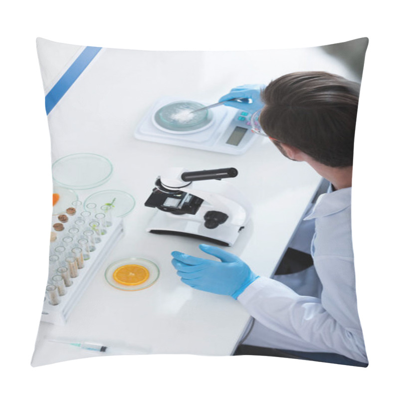 Personality  Male Scientist At Laboratory Pillow Covers