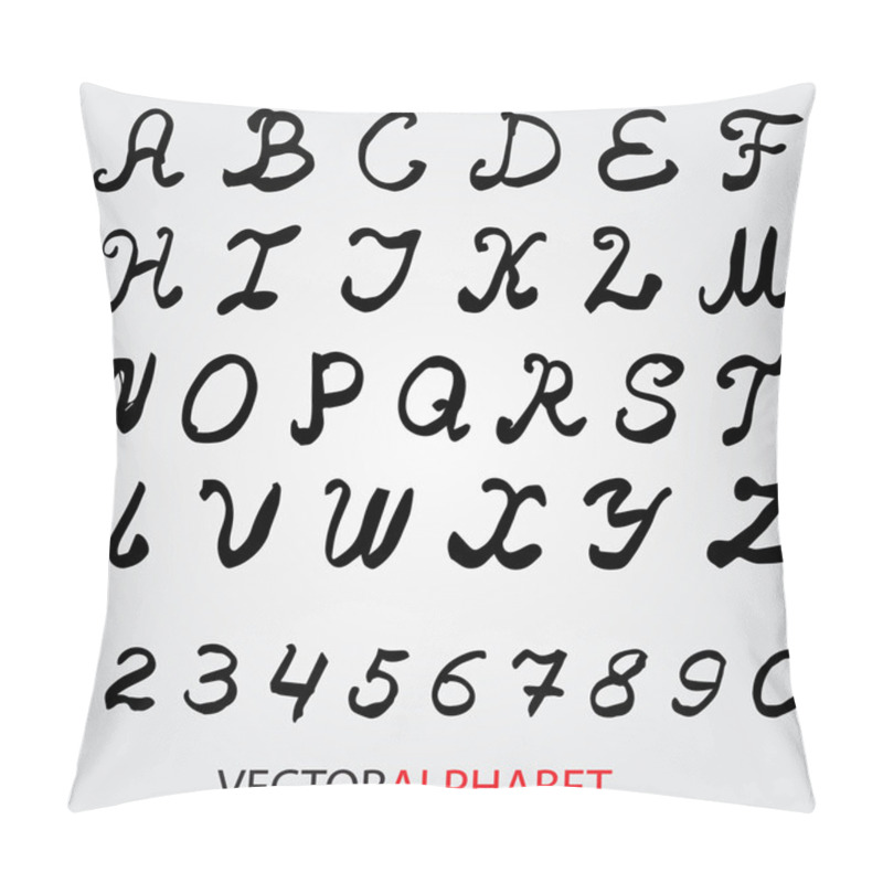 Personality  Hand Drawn Ink Alphabet.Vector Format Pillow Covers