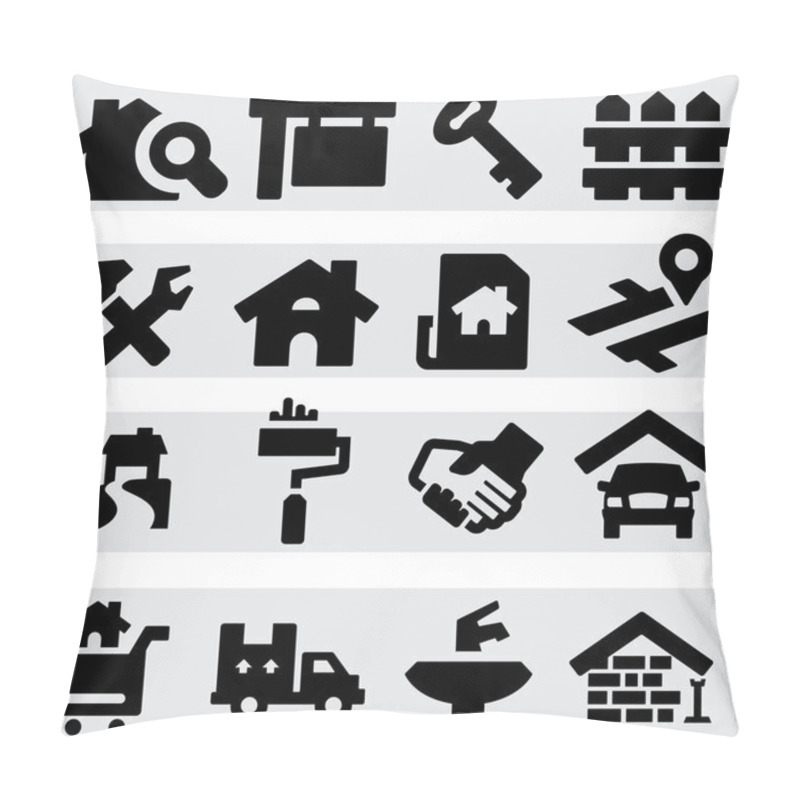 Personality  Real Estate Icons Pillow Covers