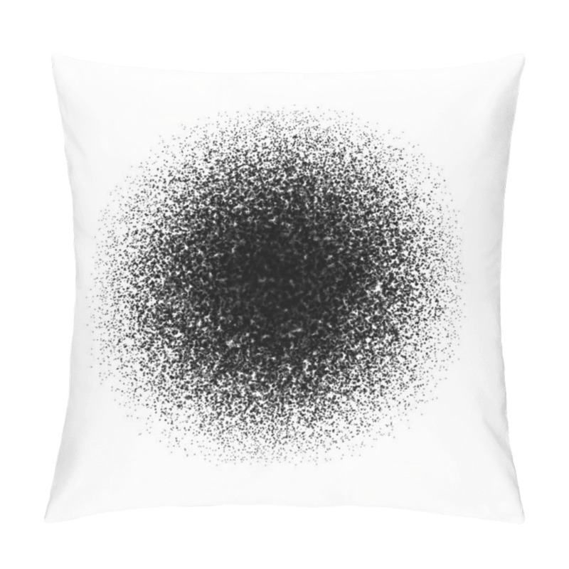 Personality  Spray, Graffiti Circle. Black Dust Particles, Dirt. Vector Element Isolated Background. Pillow Covers