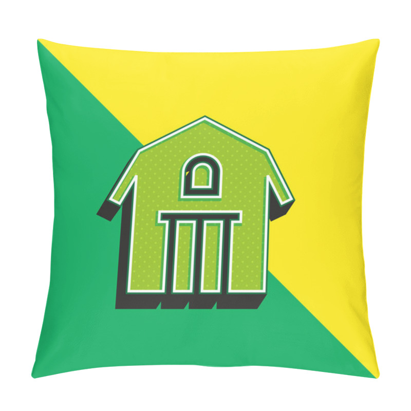 Personality  Barn Green And Yellow Modern 3d Vector Icon Logo Pillow Covers