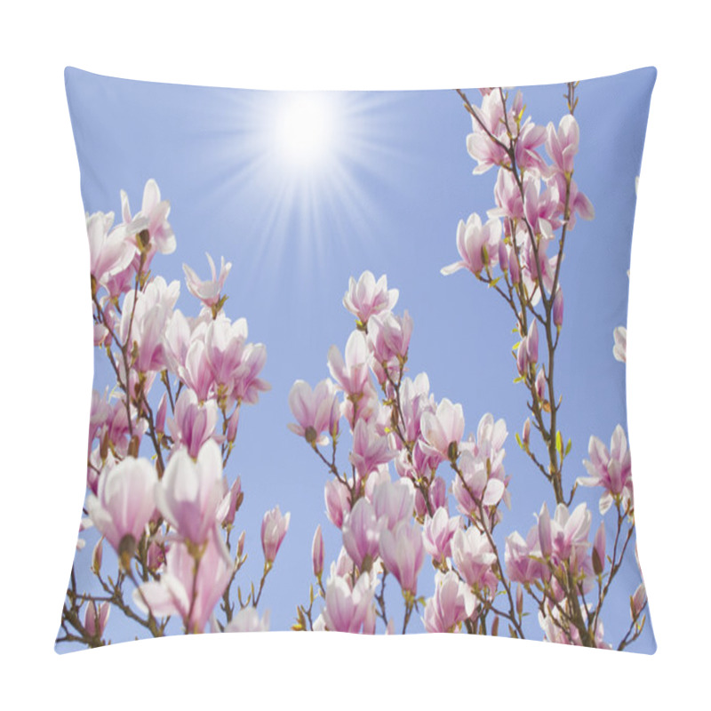 Personality  Blue Sky With Magnolia Blossom Pillow Covers