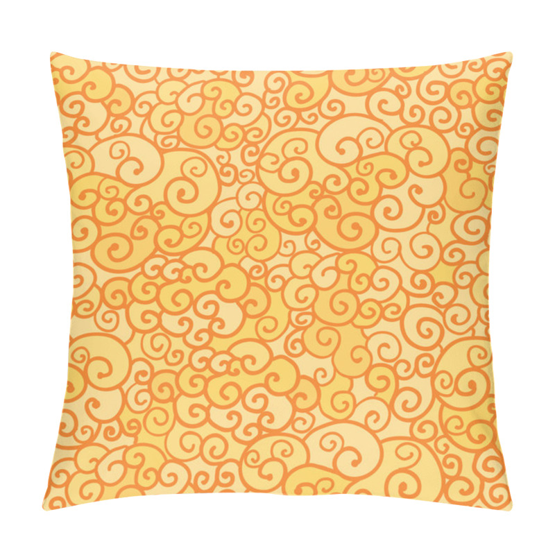 Personality  Golden Absract Fire Swirls Seamless Pattern Background Pillow Covers