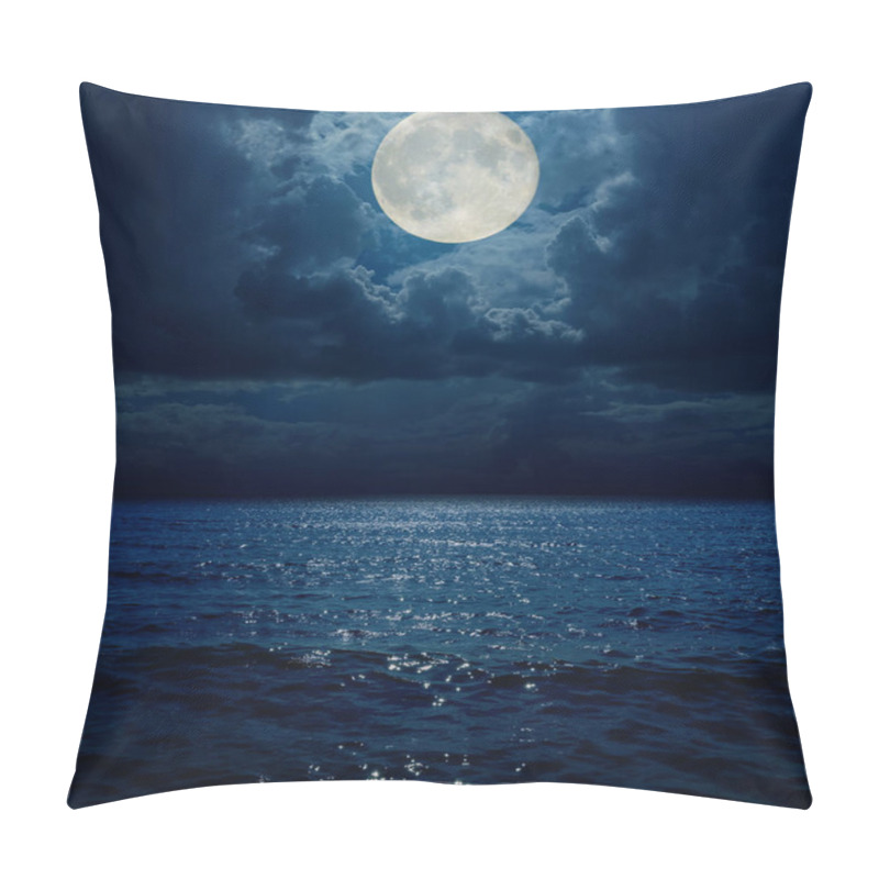 Personality  Super Moon In Dark Clouds Over Sea Pillow Covers