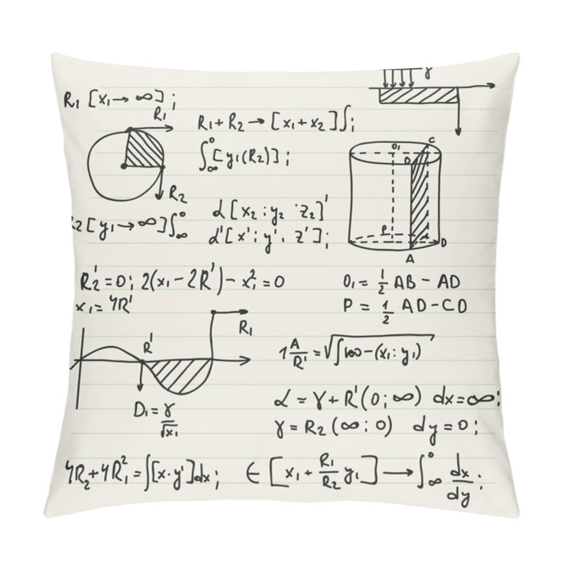 Personality  Vector Background With Formulas. Pillow Covers