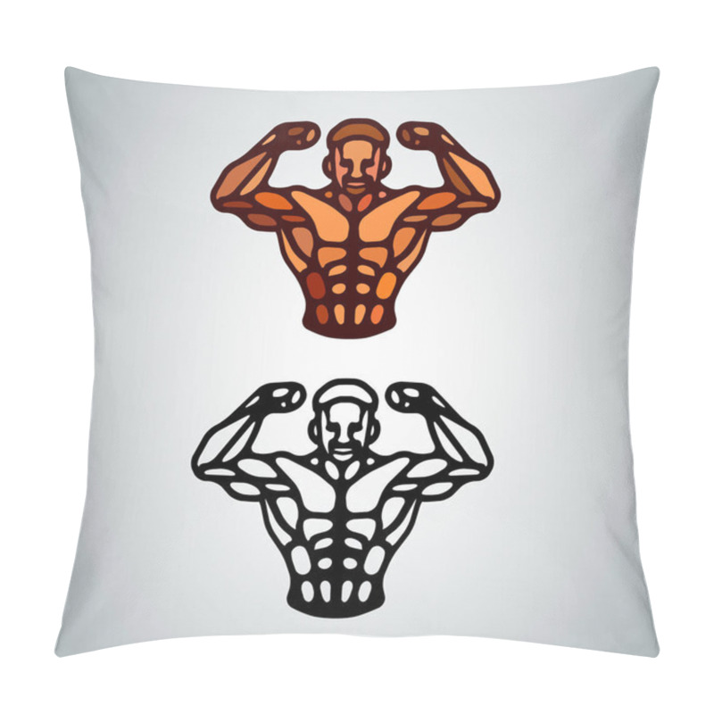 Personality  Athletic Man Torso Icon. Simple Illustration Of Bodybuilder Torso Pillow Covers