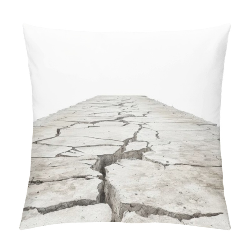 Personality  Cracked Earth Surface Revealing A Dry And Barren Landscape, Evoking Feelings Of Desolation. Pillow Covers