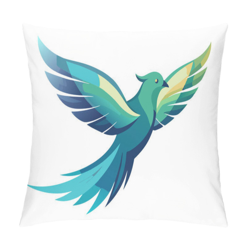 Personality  Stylized Flying Bird Illustration Highlighting Freedom And Grace Pillow Covers