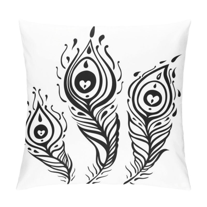 Personality  Peacock Feather Set. Pillow Covers