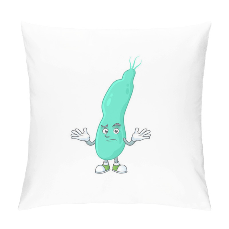 Personality  An Image Of Helicobacter Pylory In Grinning Mascot Cartoon Style. Vector Illustration Pillow Covers