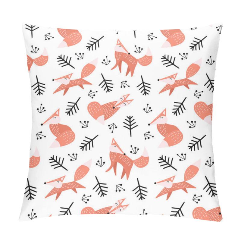 Personality  Seamless Pattern With Foxes In Scandinavian Style Pillow Covers