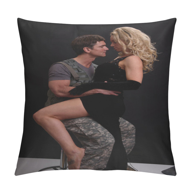 Personality  The Hot Sexy Couple Poses For The Camera. Pillow Covers