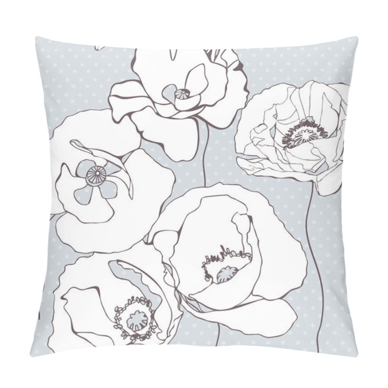 Personality  Seamless Pattern With Decorative Poppy Flowers Pillow Covers